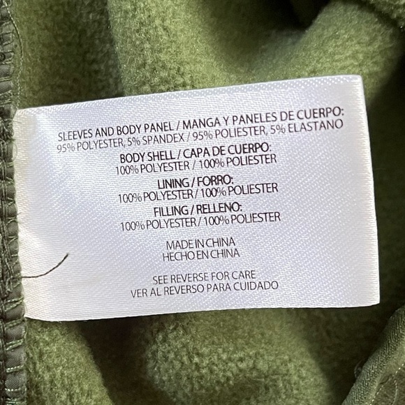 Orvis Quilted Snowbird Full Zip Jacket Lightweight Olive Green Mixed Media Sz XL - Picture 9 of 13